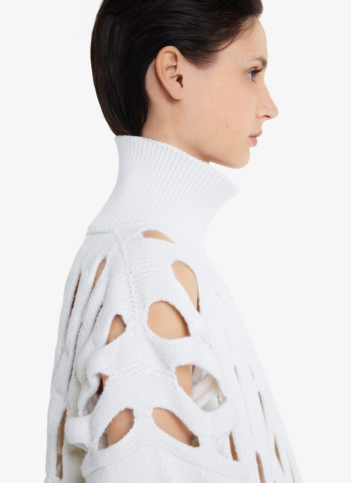PERFORATED BOXY SWEATER ALAÏA WHITE PERFORATED BOXY SWEATER